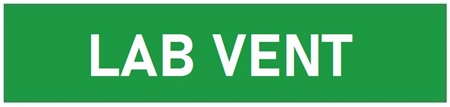 Green, LAB VENT, Self-Adhesive Pipe Marker - Choose from 5 Sizes