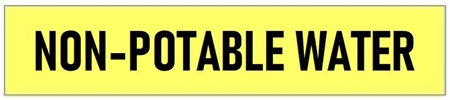 Yellow, NON-POTABLE WATER, Self-Adhesive Pipe Marker - Choose from 5 Sizes