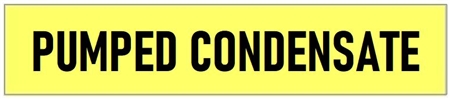 Yellow, PUMPED CONDENSATE, Self-Adhesive Pipe Marker - Choose from 5 Sizes
