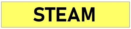 Yellow, STEAM, Self-Adhesive Pipe Marker - Choose from 5 Sizes