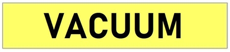 Yellow, VACUUM, Self-Adhesive Pipe Marker - Choose from 5 Sizes