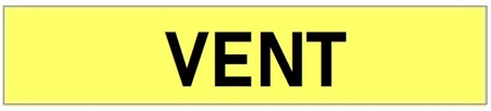 VENT, Self-Adhesive Pipe Marker - Choose from 5 Sizes