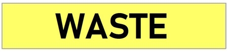 Yellow WASTE,  Self-Adhesive Pipe Marker - Choose from 5 Sizes