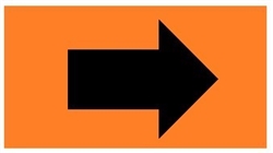 Black / Orange Pipe Marker Directional Flow Arrow - Choose from 5 Sizes