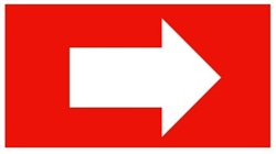 White / Red Pipe Marker Directional Flow Arrow - Choose from 5 Sizes