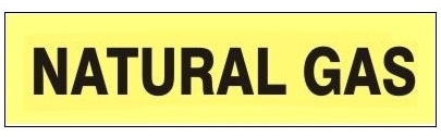 NATURAL GAS Pipe Markers on a roll - Choose from 2 Sizes – 1 X 9 inch or 2 X 9 inch Rolls – Each roll contains 72 pipe markers.