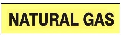 Roll Form NATURAL GAS Pipe Markers-On-A-Roll - Choose from 2 Sizes – 1 X 9 inch or 2 X 9 inch Rolls – Each roll contains 72 pipe markers.