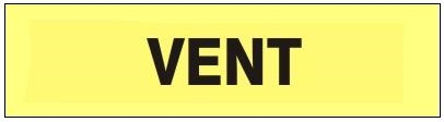 Roll Form VENT Pipe Markers-On-A-Roll - Choose from 2 Sizes – 1 X 9 inch or 2 X 9 inch Rolls – Each roll contains 72 pipe markers.
