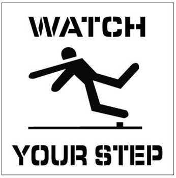 WATCH YOUR STEP - Floor Marking Stencil - 24 x 24