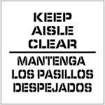 KEEP AISLES CLEAR - BILINGUAL - Floor Marking Stencil - 24 x 24