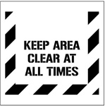 KEEP AREA CLEAR AT ALL TIMES - Floor Marking Stencil - 24 x 24
