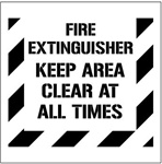 FIRE EXTINGUISHER KEEP AREA CLEAR AT ALL TIMES - Floor Marking Stencil - 24 x 24