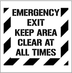 EMERGENCY EXIT KEEP AREA CLEAR AT ALL TIMES - Floor Marking Stencil - 24 x 24