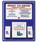Bilingual Right-To-Know Information Center With Binder - 30" X 24" Constructed of high-impact plastic