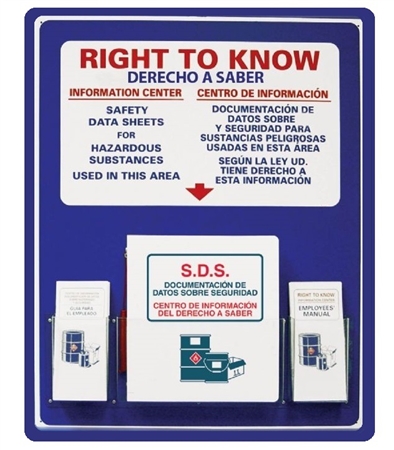 Bilingual Right-To-Know Information Center With Binder - 30" X 24" Constructed of high-impact plastic