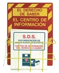 Spanish SDS Right To Know Information Center W/Binder - 20" X 14" Constructed of high-impact plastic