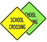 SCHOOL CROSSING Sign - Available in 24 X 24 Engineer Grade, Hi Intensity or Diamond Grade reflective .080 Aluminum