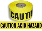 Caution Acid Hazard Barricade Tape - 3 X 1000 ft. Rolls - Durable 3 mil Polyethylene