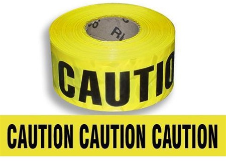 Caution Barricade Tape - 3 in. X 1000 ft. Rolls - Durable Yellow 3 mil Polyethylene