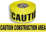 Caution Construction Area Barricade Tape - 3 in. X 1000 ft. Rolls - Durable 3 mil Polyethylene