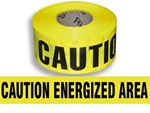 Caution Energized Area  Barricade Tape - 3 in. X 1000 ft. Rolls - Durable 3 mil Polyethylene