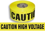 Caution High Voltage Barricade Tape - 3 in. X 1000 ft. Rolls - Durable 3 mil Polyethylene