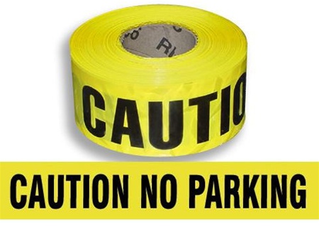 Caution No Parking Barricade Tape - 3 in. X 1000 ft. Rolls - Durable 3 mil Polyethylene