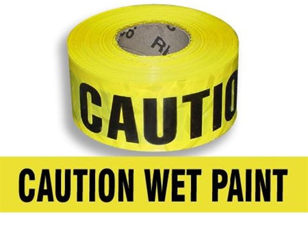 Caution Wet Paint Barricade Tape - 3 in. X 1000 ft. Rolls - Durable 3 mil Polyethylene