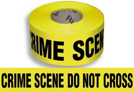 Crime Scene Do Not Cross Barricade Tape - 3 in. X  1000 ft. lengths - 3 mil Durable Polyethylene - Stock legends ready for immediate shipment
