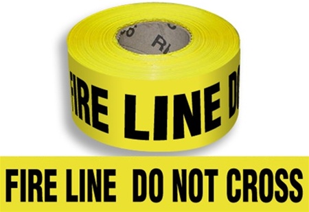 Fire Line Do Not Cross Barricade Tape - 3 in. X 1000 ft. lengths - 3 mil Durable Polyethylene