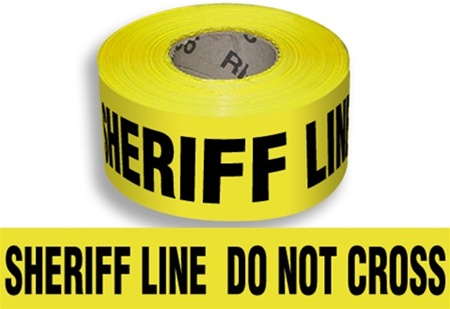 SHERIFF’S LINE DO NOT CROSS TAPE 50 FEET CRIME SCENE CSI FBI POLICE 2 ROLLS 