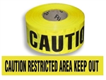 Caution Restricted Area Keep Out Barricade Tape - 3 in. X 1000 ft. Rolls - Durable 3 mil Polyethylene