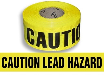 Caution Lead Hazard Barricade Tape - 3 X 1000 ft. lengths - 3 Mil Durable Polyethylene