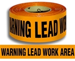 Warning Lead Work Area Barricade Tape - 3 X 1000 ft. lengths - 3 Mil Durable Polyethylene