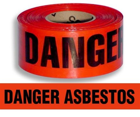 Danger Asbestos Barricade Tape - 3 in. X 1000 ft. Rolls - Durable 3 mil Polyethylene