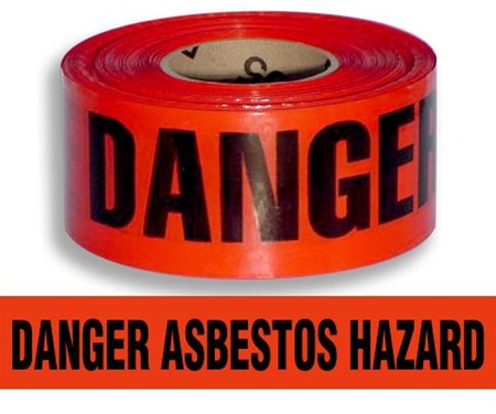 Danger Asbestos Hazard Barricade Tape - 3 in. X 1000 ft. Rolls - Durable 3 mil Polyethylene