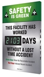 This Facility Has Worked XXX Days Without A Lost Time Accident, Auto Count, Digital Safety Score Board, 28 X 20, Aluminum Frame