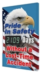 Pride In Safety, Days Without A Lost Time Accident Digital Safety Scoreboard, 28 X 20, Aluminum