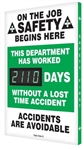 On The Job Safety Begins Here, This Department Has Worked XXX Days Without A Lost Time Accident Digital Safety Scoreboard, 28 X 20, Aluminum