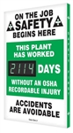 This Plant Has Worked XXX Days Without An OSHA Recordable Injury Digital Safety Scoreboard, 28 X 20, Aluminum