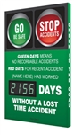 Semi Custom Track Days With No Recordable Accidents Digital Safety Scoreboard, 28 X 20, Aluminum