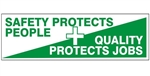SAFETY PROTECTS PEOPLE & QUALITY PROTECTS JOBS, Safety Banner- Reinforced vinyl use indoor or outdoor, Choose 2 ft x 5 ft or 4 ft x 10 ft