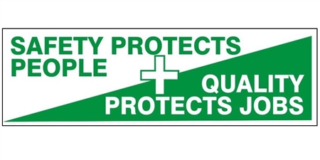 Quality Protects Jobs Safety Protects People Vinyl Banner Sign w/Grommets 5 Ft X 10 Ft 