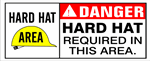 DANGER HARD HAT REQUIRED IN THIS AREA, Safety Banner- Reinforced vinyl use indoor or outdoor, Choose 2 ft x 5 ft or 4 ft x 10 ft