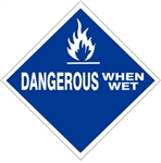 DANGEROUS WHEN WET Subsidiary Risk Labels - 4 X 4 - (10/PK) - Self Adhesive Vinyl