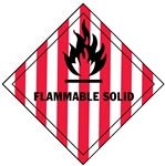 FLAMMABLE SOLID Subsidiary Risk Labels - 4 X 4 - (10/PK) - Self Adhesive Vinyl