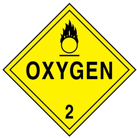 OXYGEN CLASS 2 Shipping Label 4 X 4 – Choose a  Package of 10 Vinyl or Rolls of 500 Paper labels