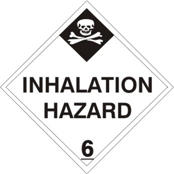 INHALATION HAZARD CLASS 6 Shipping Label 4 X 4 - Choose Package of 10 Vinyl or Roll of 500 Paper Labels