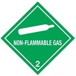 NON-FLAMMABLE GAS CLASS 2 Shipping Label 4 X 4 – Choose a Package of 10 Pressure Sensitive Vinyl or Roll of 500 Paper Labels
