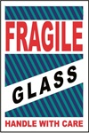 Fragile Glass Handle With Care, 6 X 4 Pressure sensitive paper labels 500/roll